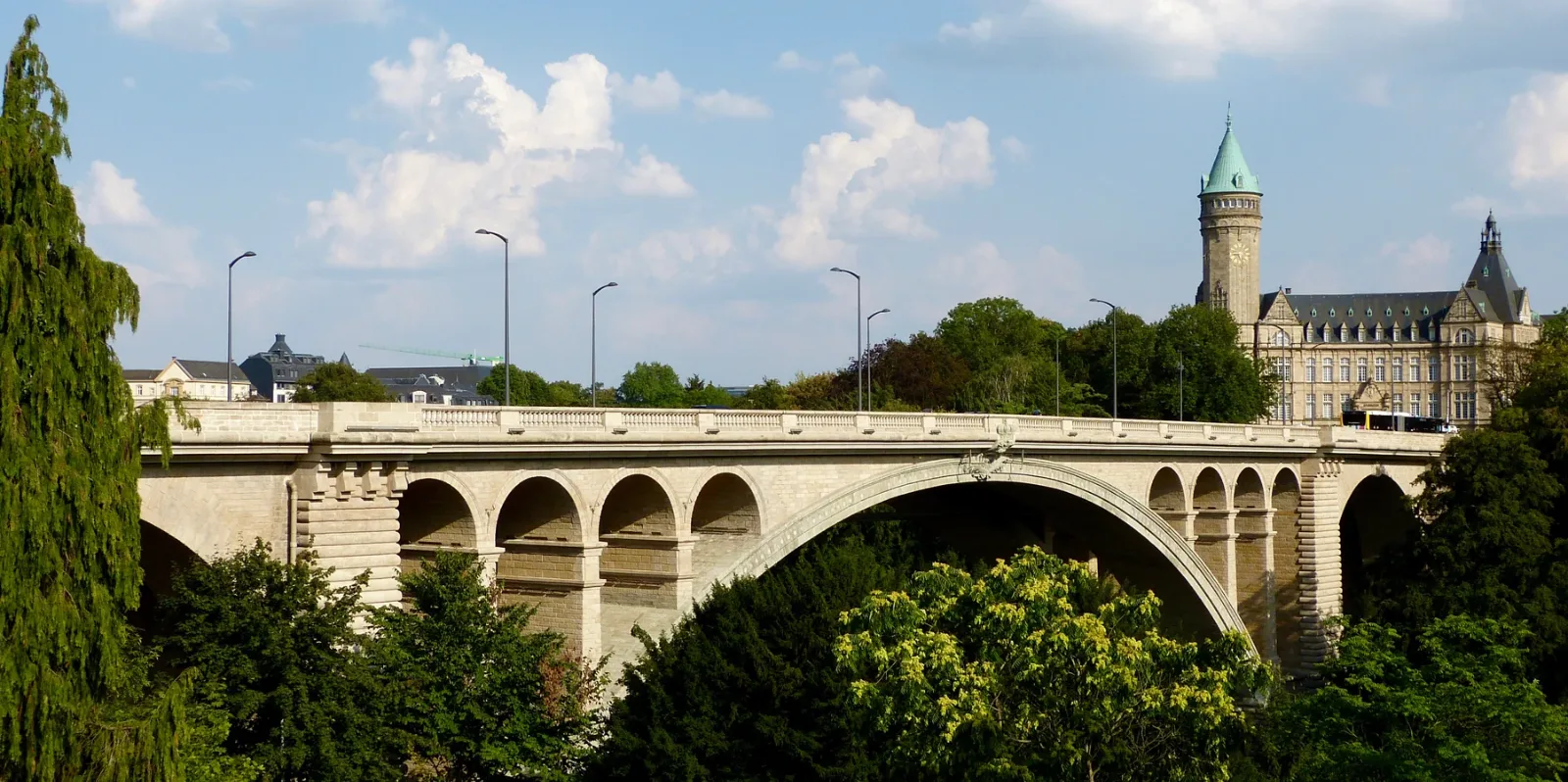 The Adolphe Bridge and the city of Luxembourg
